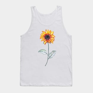 Sunflower Garden On Periwinkle Color Tank Top